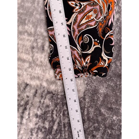 Kobi Halperin Jumpsuit Small Womens Silk Black & Orange Strapless Paisley - Picture 7 of 9